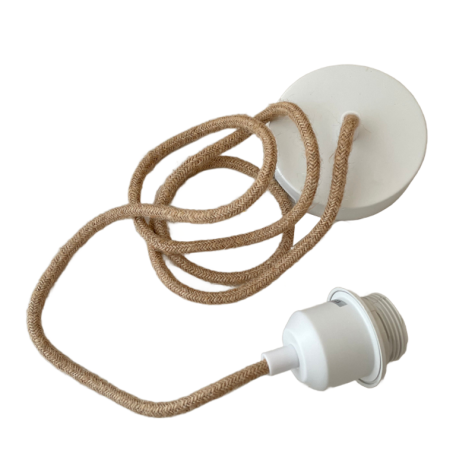 Cordon de suspension naturel et blanc - 1.50 M