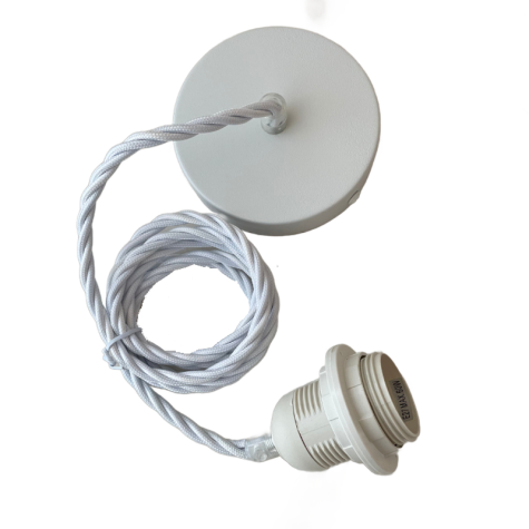 Cordon de suspension textile torsadé 1.50 M - Blanc