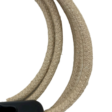 Cordon électrique avec interrupteur - jute  - interrupteur noir  - longueur 1.80 M