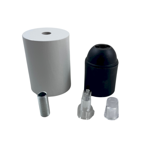 Accessoire pour abat-jour -  KIT Douille E27  - Bois blanc simple (pour ampoule déco)