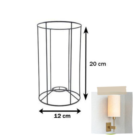 Carcasse d'abat-jour - Cylindrique CC12 - ⌀ 12 cm / Hauteur 20 cm