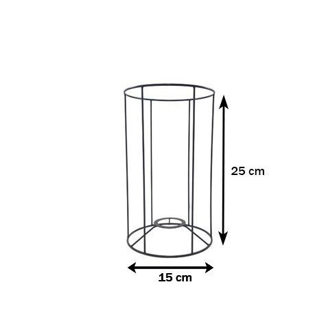 Carcasse d'abat-jour - Cylindrique CC15 - ⌀ 15 / Hauteur 25 cm