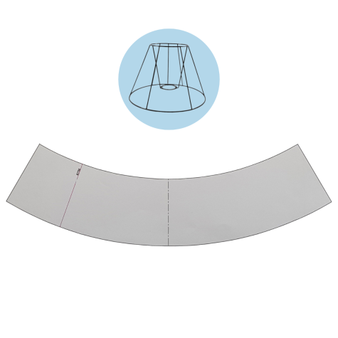 Dessin de gabarit sur FEUILLE pour carcasse d'abat jour - EMPIRE 30 cm