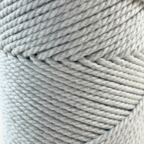 Habillage  - fil de coton Macramé - 2 mm - Gris twist / 100 M