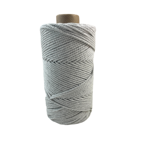 Habillage  - fil de coton Macramé - 2 mm - Gris twist / 100 M