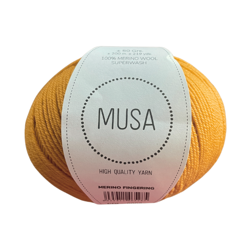 Habillage  - Laine mérinos fine ≈ 1.5 mm - FINGERING - Jaune moutarde / 200 M