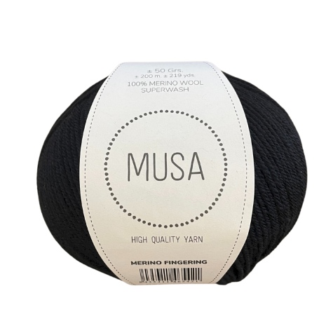 Habillage  - Laine mérinos fine ≈ 1.5 mm - FINGERING - Noir / 200 M