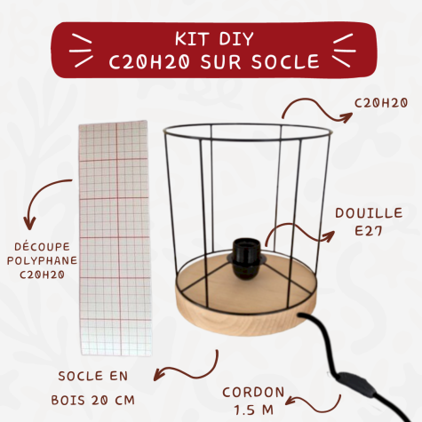 Kit Carcasse d'abat-jour -  DIY - C20H20 sur socle