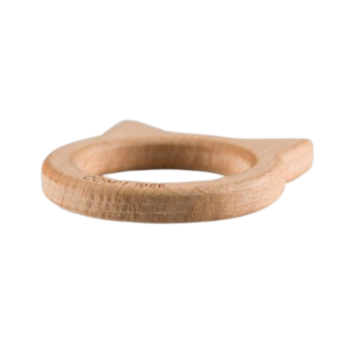 Loisirs créatif -  Anneau en bois de dentition - chat