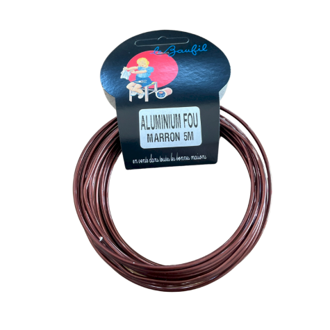 Loisirs créatif - Fils - fil aluminium Chocolat - 2 mm - 5 M