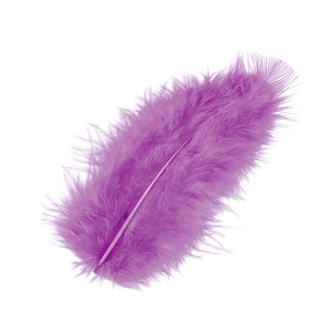 Loisirs créatif -  plumes marabout - Mauve  - 15 pièces