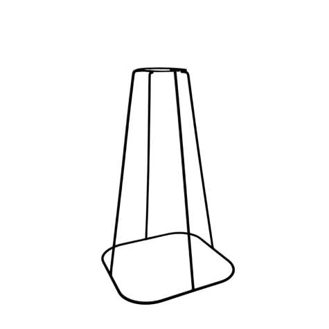Pied de lampe conique - base carré arrondis - Hauteur 24 cm