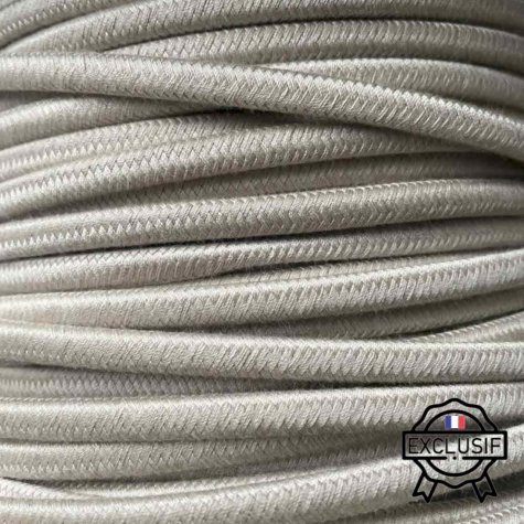 Cordon électrique tissu tressé couleur naturel - Vendu au mètre