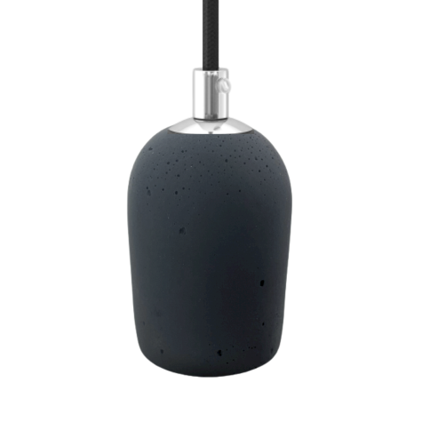 Accessoire pour abat-jour -  KIT Douille E27 - Béton - Noir (pour ampoule déco)