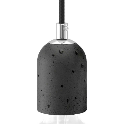 Accessoire pour abat-jour -  KIT Douille E27 - Béton - Noir (pour ampoule déco)