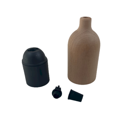 Accessoire pour abat-jour -  KIT Douille E27 - cône - Bois (pour ampoule déco)