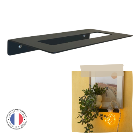 Accessoire pour abat-jour - Plaque de chevet murale à suspendre - Noir