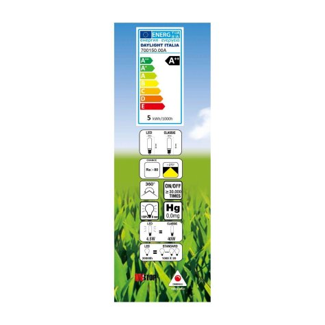 Ampoule tubulaire - Hauteur 9 cm - E14