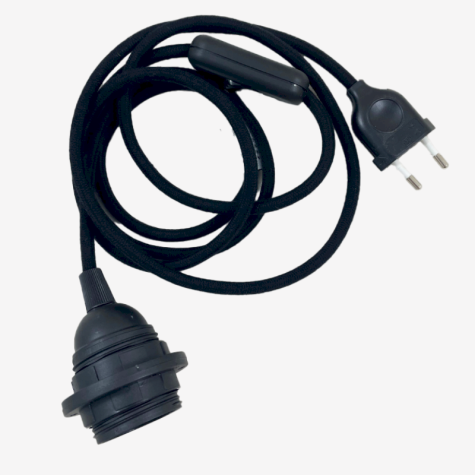 Baladeuse - Cordon électrique baladeuse avec INTERRUPTEUR  et DOUILLE - noir - longueur 1.80 M