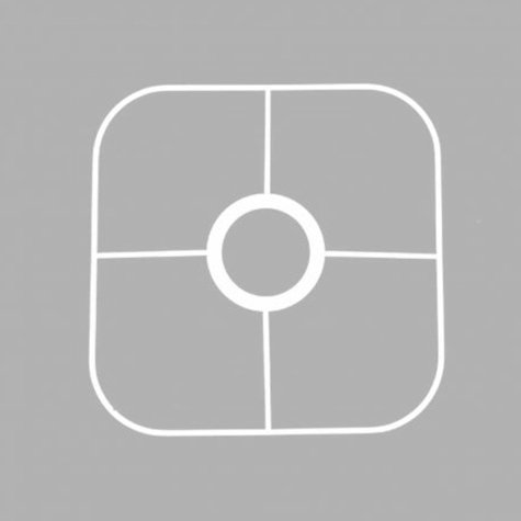 Carcasse abat-jour - Fixation carré coins arrondis 20