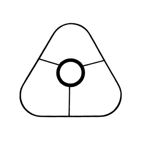 Carcasse abat-jour - Fixation Triangle coins arrondi 22 cm