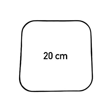 Carcasse d'abat jour - Carré nu coins arrondis 20