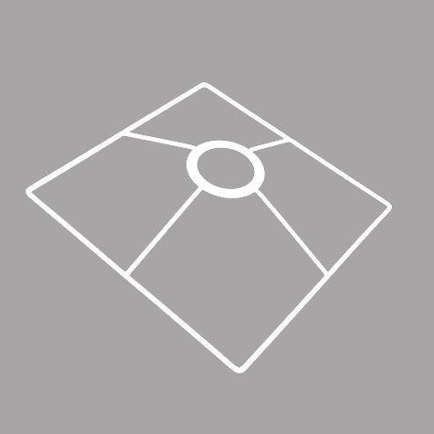 Carcasse d'abat-jour - FIXATION CARRE POUR ABAT JOUR 20 CM