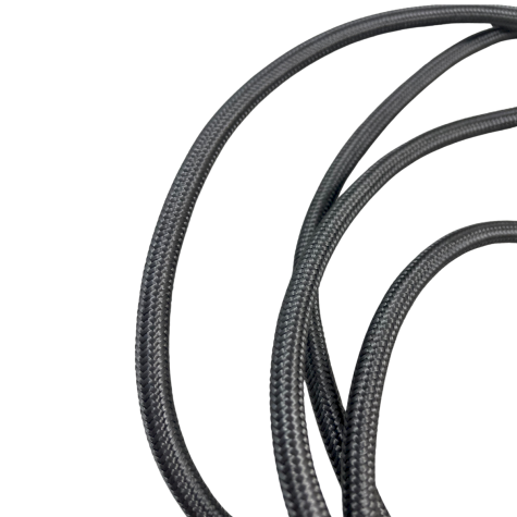 Cordon électrique avec interrupteur - coton gris - interrupteur noir - longueur 1.80 M