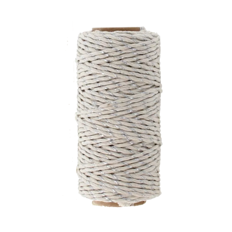 Habillage  - Corde coton 1.50 mm - argenté - 30 M