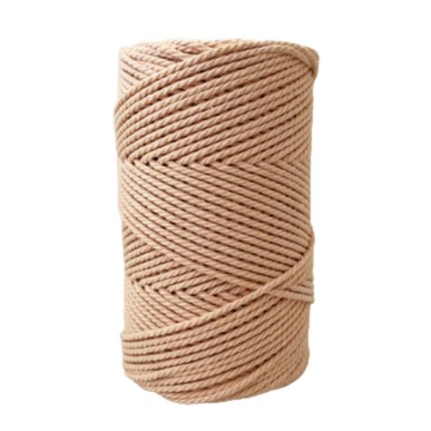 Habillage  - fil de coton Macramé - 2 mm - Abricot / 100 M -