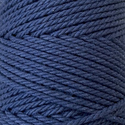 Habillage  - fil de coton Macramé - 2 mm - Bleu de nuit / 100 M -