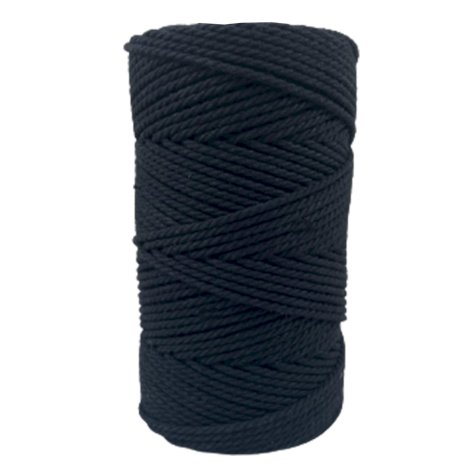 Habillage  - fil de coton Macramé - 2 mm - Noir / 100 M -