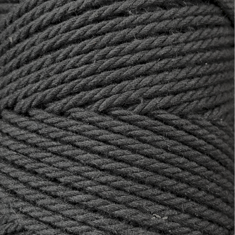 Habillage  - fil de coton Macramé - 2 mm - Noir / 100 M -