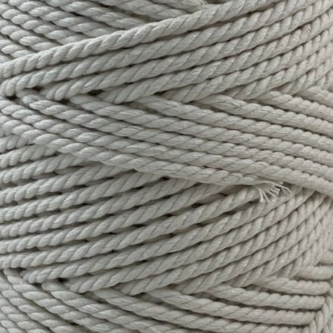 Habillage  - fil de coton Macramé - 3 mm - Ecru / 100 M