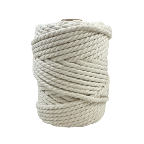 Habillage  - fil de coton Macramé - 7 mm - Couleur écru / 50 M