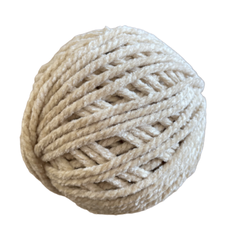 Habillage  - fil de coton Macramé velours - 3 mm - Couleur Ivoire / 50 M