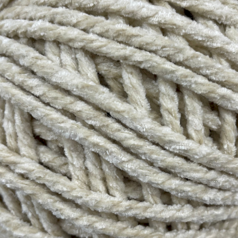 Habillage  - fil de coton Macramé velours - 3 mm - Couleur Ivoire / 50 M