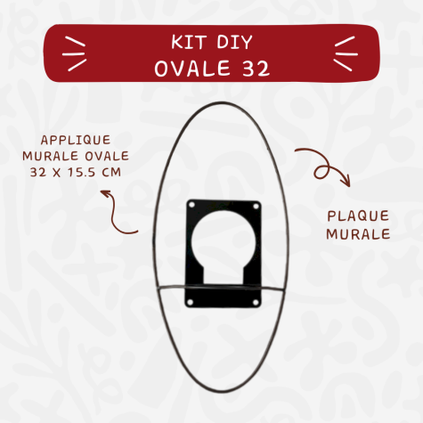 Kit Applique murale - DIY - Ovale 32 x 15,5 cm