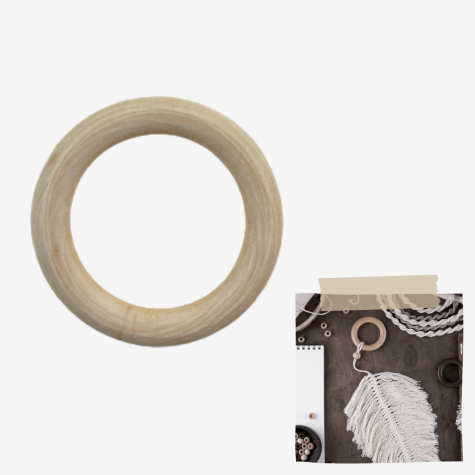 Loisirs créatif -  Anneau en bois - macramé/hochet - 6,50 cm