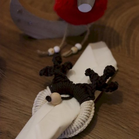 Loisirs créatif -  Anneau en bois - macramé/hochet - 8 cm