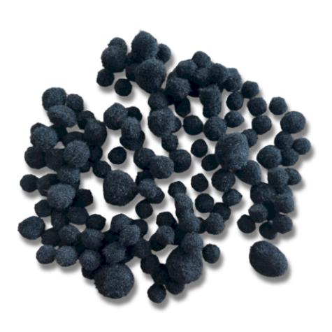 Loisirs créatif - mini pompons noir - 8 à 15 mm - 100 pièces