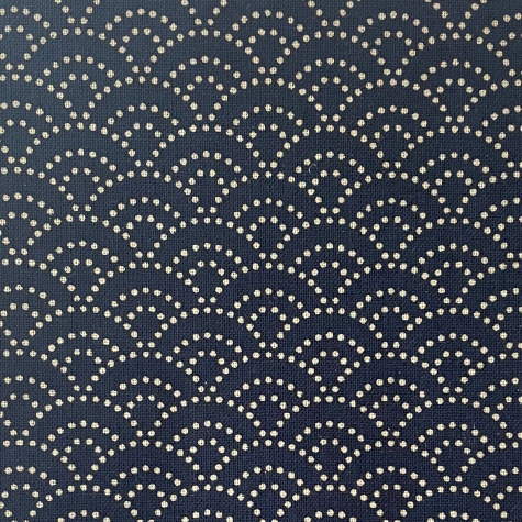 Mercerie - Tissu coupon 45 x 55 cm - Vague en point seigahia japonais - bleu marine
